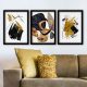 Elegant Decorative Framed Paintings (3 Pieces), 35 x 45 cm | 100% MDF, 2 cm Thick | Stylish Wall Art for Home & Office, Anonymous Artist