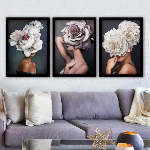 Elegant Decorative Framed Paintings (3 Pieces), 35 x 45 cm | 100% MDF, 2 cm Thick | Stylish Wall Art for Home & Office, Anonymous Artist