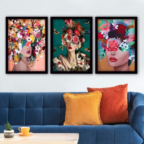 Elegant Decorative Framed Paintings (3 Pieces), 35 x 45 cm | 100% MDF, 2 cm Thick | Stylish Wall Art for Home & Office, Anonymous Artist