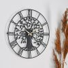 Elegant Black Decorative Metal Wall Clock, 41 cm Diameter, 1.5 mm Thick | Silent Mechanism, Requires 1 AA Battery (Not Included) | Perfect for Home & Office Decor