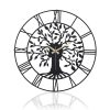 Elegant Black Decorative Metal Wall Clock, 41 cm Diameter, 1.5 mm Thick | Silent Mechanism, Requires 1 AA Battery (Not Included) | Perfect for Home & Office Decor