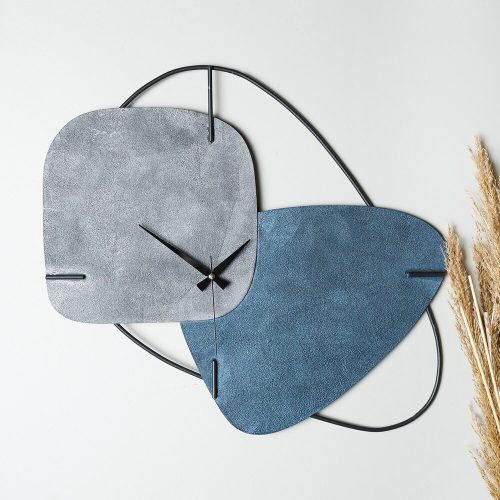 Elegant Decorative Metal Wall Clock, 58 cm Diameter, Hand-Painted Blue & Grey | Silent Mechanism, 1.5 mm Thickness | Perfect for Home & Office Decor