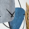 Elegant Decorative Metal Wall Clock, 58 cm Diameter, Hand-Painted Blue & Grey | Silent Mechanism, 1.5 mm Thickness | Perfect for Home & Office Decor