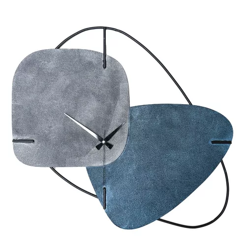 Elegant Decorative Metal Wall Clock, 58 cm Diameter, Hand-Painted Blue & Grey | Silent Mechanism, 1.5 mm Thickness | Perfect for Home & Office Decor