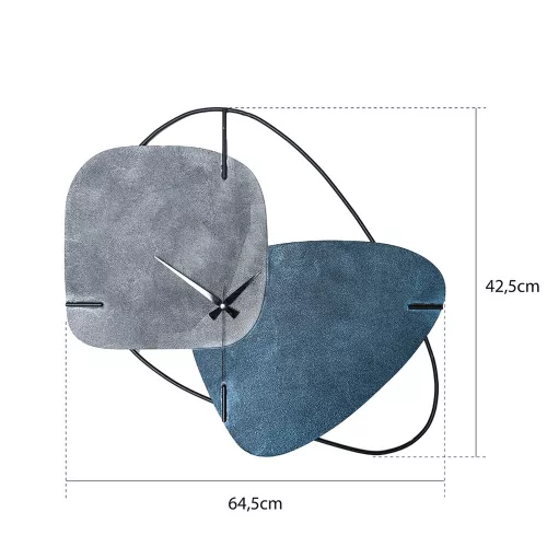 Elegant Decorative Metal Wall Clock, 58 cm Diameter, Hand-Painted Blue & Grey | Silent Mechanism, 1.5 mm Thickness | Perfect for Home & Office Decor