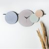 Elegant Decorative Metal Wall Clock, 75 cm Diameter, Hand-Painted, Silent Mechanism, Green/Brown/Blue | 100% Metal, 1.5 mm Thick | Perfect for Home Decor