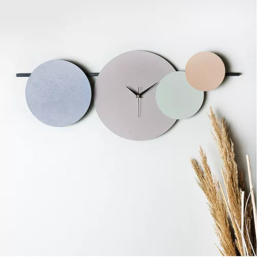 Elegant Decorative Metal Wall Clock, 75 cm Diameter, Hand-Painted, Silent Mechanism, Green/Brown/Blue | 100% Metal, 1.5 mm Thick | Perfect for Home Decor