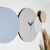 Elegant Decorative Metal Wall Clock, 75 cm Diameter, Hand-Painted, Silent Mechanism, Green/Brown/Blue | 100% Metal, 1.5 mm Thick | Perfect for Home Decor
