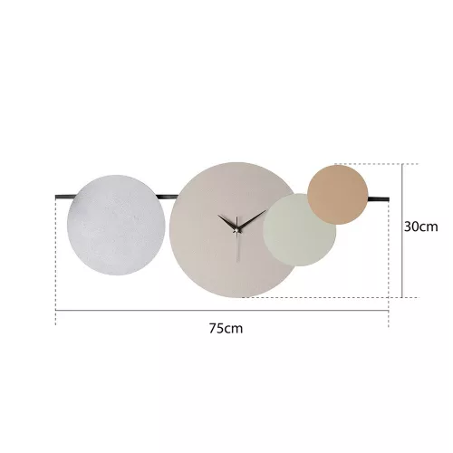 Elegant Decorative Metal Wall Clock, 75 cm Diameter, Hand-Painted, Silent Mechanism, Green/Brown/Blue | 100% Metal, 1.5 mm Thick | Perfect for Home Decor