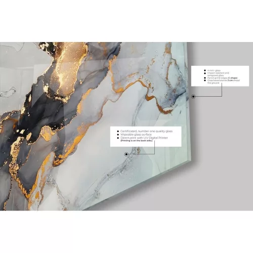 Elegant Decorative Tempered Glass Painting, 50 x 70 cm | 100% Tempered Glass, 4 mm Thick | Perfect for Home Decor & Modern Aesthetics