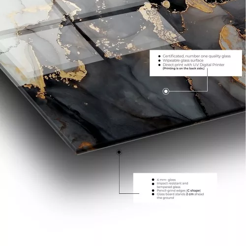 Elegant Decorative Tempered Glass Painting, 50 x 70 cm | 100% Tempered Glass, 4 mm Thick | Perfect for Home Decor & Modern Aesthetics