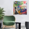 Elegant Decorative Tempered Glass Painting, 50 x 50 cm | 100% Tempered Glass, 4 mm Thick | Perfect for Modern Home Decor & Art Display