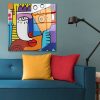 Elegant Decorative Tempered Glass Painting, 70 x 70 cm | 100% Tempered Glass, 4 mm Thick | Perfect for Modern Home Decor & Art Display