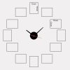 Elegant Decorative Wall Clock, 50 x 50 cm, 100% Polystyrene Frame, Includes 12 Photo Frames (13 x 18 cm) for 10 x 15 cm Photos | Stylish Home Decor