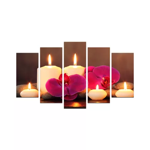 Elegant Decorative MDF Paintings (5 Pieces), 100% MDF, 3 mm Thick | Sizes: 20x60 cm, 20x50 cm, 20x40 cm | Total Size: 110x60 cm | Perfect for Home Decor