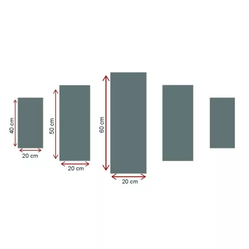 Elegant Decorative MDF Paintings (5 Pieces), 100% MDF, 3 mm Thick | Sizes: 20x60 cm, 20x50 cm, 20x40 cm | Total Size: 110x60 cm | Perfect for Home Decor