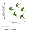 Handmade Decorative Metal Wall Accessory Set (5 Pieces) in Green, 19 x 18 cm to 19 x 11 cm | 100% MDF/MOSS, 6 mm Thick | Unique Wall Art for Home Decor