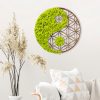 Handmade Decorative Wall Accessory, Green & Brown, 44 x 1 x 44 cm | 100% MDF/MOSS, 9 mm Thick | Unique Design with Natural Variations for Home Decor