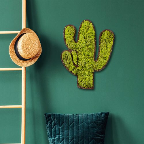 Handmade Decorative Wall Accessory, Green & White, 34 x 1.6 x 45 cm | 100% MDF/MOSS, 9 mm Thick | Unique Color Variations for Stylish Home Decor