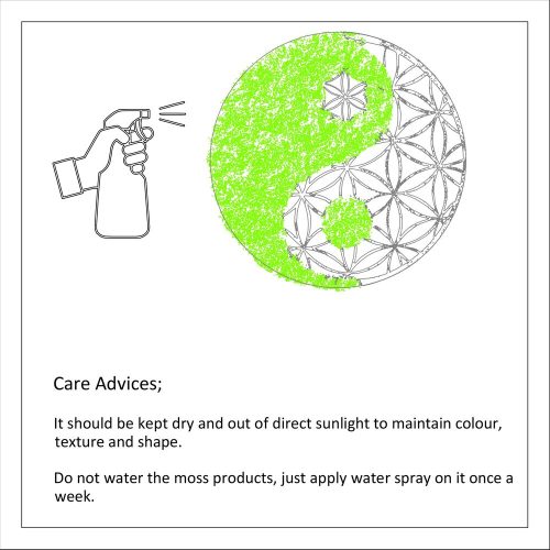 Handmade Decorative Metal Wall Accessory, Green, 41 x 70 cm | 100% MDF/MOSS, 6 mm Thick | Unique Design, Perfect for Home Decor & Accent Walls