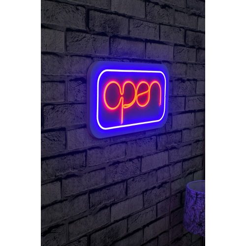 Flexible LED Neon Lighting Strips, Waterproof IP67, 40x22 cm, 12V, 400 Lumen, Blue & Red, Built-in Wall Hanging, On/Off Switch | Perfect for Home Decor