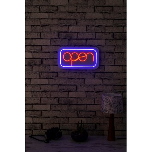 Flexible LED Neon Lighting Strips, Waterproof IP67, 40x22 cm, 12V, 400 Lumen, Blue & Red, Built-in Wall Hanging, On/Off Switch | Perfect for Home Decor