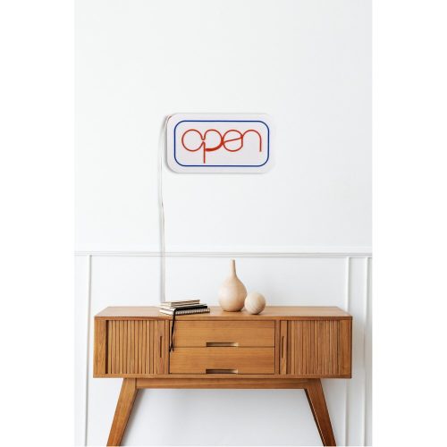 Flexible LED Neon Lighting Strips, Waterproof IP67, 40x22 cm, 12V, 400 Lumen, Blue & Red, Built-in Wall Hanging, On/Off Switch | Perfect for Home Decor