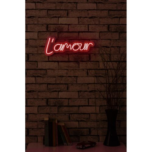 Flexible Red Neon LED Lighting Strips, IP67 Waterproof, 41x18 cm, 12V DC, Built-in Wall Hanging System, Perfect for Home Decor & Events