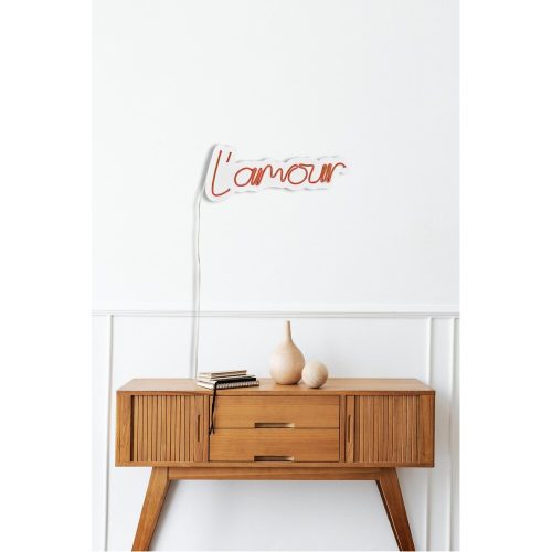 Flexible Red Neon LED Lighting Strips, IP67 Waterproof, 41x18 cm, 12V DC, Built-in Wall Hanging System, Perfect for Home Decor & Events