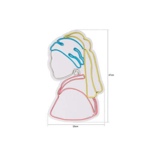 Flexible Neon LED Lighting Strips, IP67 Waterproof, 47x25 cm, 12V DC, PVC Foam Template, Type C Plug, 8W-10W/m | Perfect for Home Decor & Events