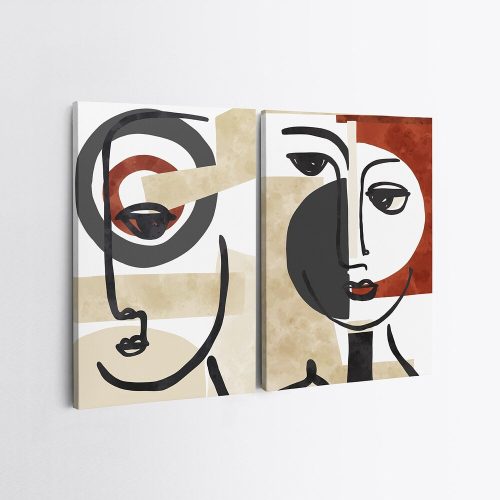 Elegant Decorative Canvas Paintings (2 Pieces), 50 x 70 cm, 100% Canvas & Wooden Frame | Perfect for Home Decor & Modern Aesthetics