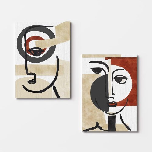 Elegant Decorative Canvas Paintings (2 Pieces), 50 x 70 cm, 100% Canvas & Wooden Frame | Perfect for Home Decor & Modern Aesthetics