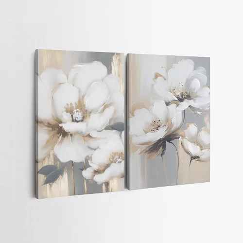 Elegant Decorative Canvas Paintings (2 Pieces), 50 x 70 cm, 100% Canvas & Wooden Frame | Perfect for Home Decor & Modern Aesthetics