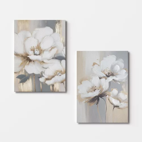 Elegant Decorative Canvas Paintings (2 Pieces), 50 x 70 cm, 100% Canvas & Wooden Frame | Perfect for Home Decor & Modern Aesthetics