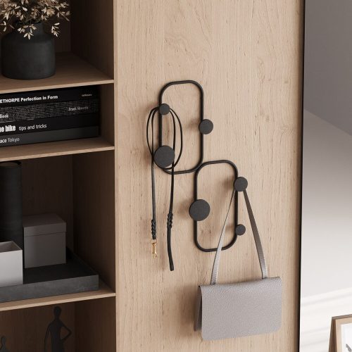 Sturdy Black Metal Wall Hook, 48 cm Height, Ø9 mm Thickness | Durable Design, Max Load 10 kg | Ideal for Home & Office Organization