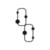 Sturdy Black Metal Wall Hook, 48 cm Height, Ø9 mm Thickness | Durable Design, Max Load 10 kg | Ideal for Home & Office Organization
