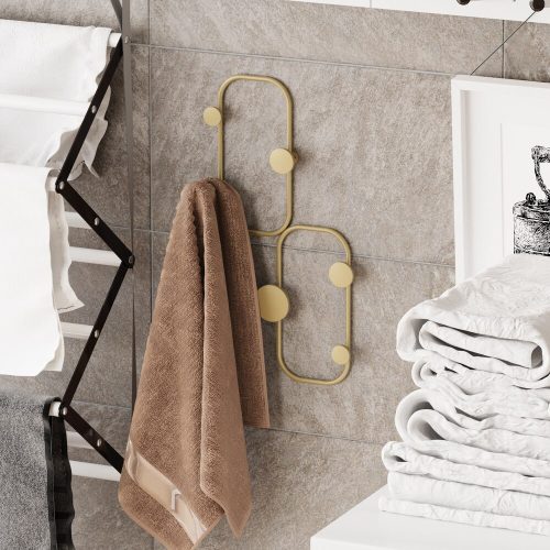 Stylish Gold Metal Wall Hook, 48 cm Height, Ø9 mm Thickness | Durable Design, Max 10 kg Capacity | Perfect for Home & Office Organization