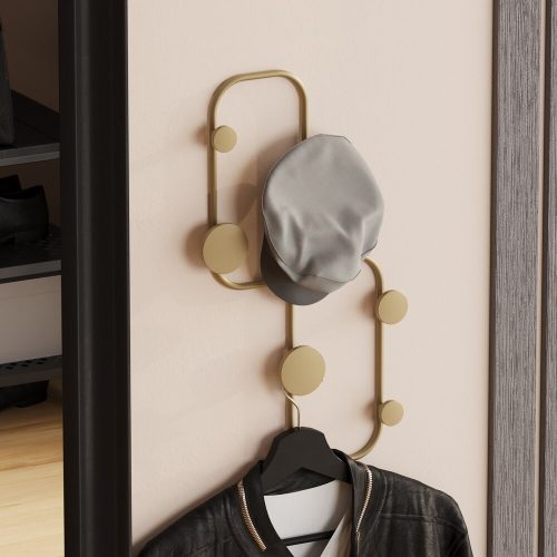 Stylish Gold Metal Wall Hook, 48 cm Height, Ø9 mm Thickness | Durable Design, Max 10 kg Capacity | Perfect for Home & Office Organization