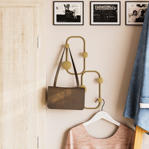 Stylish Gold Metal Wall Hook, 48 cm Height, Ø9 mm Thickness | Durable Design, Max 10 kg Capacity | Perfect for Home & Office Organization