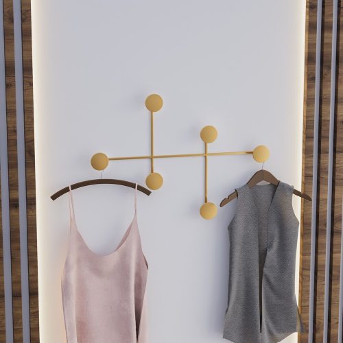 Durable Gold Metal Wall Hook, 82 x 60 x 10 cm | 100% Metal, 10 mm Thickness | Supports Up to 10 kg | Stylish & Functional for Home Decor