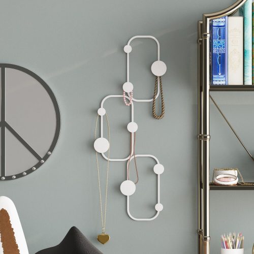 Sturdy Metal Wall Hook, White, 28 x 5 cm, Height: 70 cm | Ø9 mm Thickness, 10 kg Capacity | Ideal for Home Organization & Decor