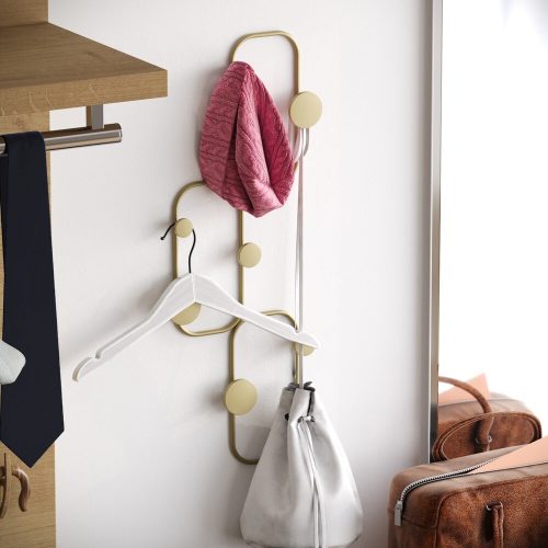 Elegant Gold Metal Wall Hook, 28 x 5 cm, Height 70 cm | Durable Ø9 mm Body, Max 10 kg Capacity | Perfect for Home & Office Decor