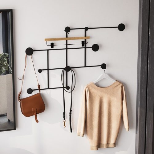 Durable Metal Wall Hook, Black, 112 x 64 x 10 cm | 100% Metal, 10 mm Thickness | Supports Up to 10 kg | Ideal for Home & Office Organization