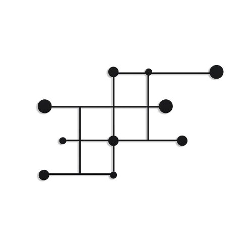 Durable Metal Wall Hook, Black, 112 x 64 x 10 cm | 100% Metal, 10 mm Thickness | Supports Up to 10 kg | Ideal for Home & Office Organization