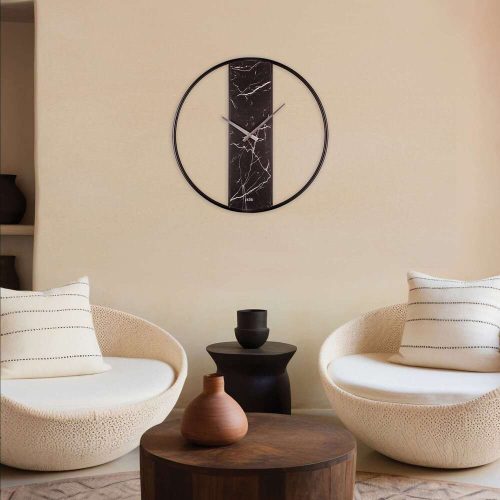 Elegant Black Decorative Metal Wall Clock, 62 x 62 cm | 95% Steel, 5% MDF | Silent Sweep Movement | Perfect for Modern Home Decor