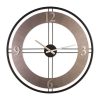 Elegant Decorative Metal Wall Clock, 62 x 62 cm, Silver & Black | 70% Steel / 30% MDF | Silent Sweep Movement | Perfect for Modern Home Decor