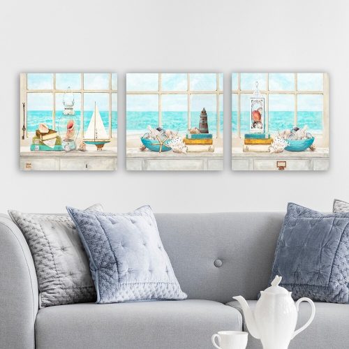 Elegant Decorative Canvas Painting Set (3 Pieces), 100% Canvas, Wooden Frame (3 cm Thick), 30 x 90 cm Total Size | Perfect for Home Decor & Art Lovers