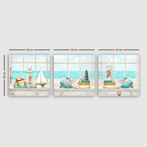 Elegant Decorative Canvas Painting Set (3 Pieces), 100% Canvas, Wooden Frame (3 cm Thick), 30 x 90 cm Total Size | Perfect for Home Decor & Art Lovers