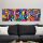 Thomas C. Fedro Decorative Canvas Painting (3 Pieces) - 'Faces', 100% Canvas, 30x90 cm Total Size, 100% Wooden Frame (3 cm Thick) | Perfect for Modern Decor