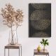 Elegant Decorative Canvas Painting, 45 x 70 cm | 100% Canvas (2.8 mm) & Pine Wood Frame (22 mm) | Gold, White & Black Colors for Stylish Home Decor